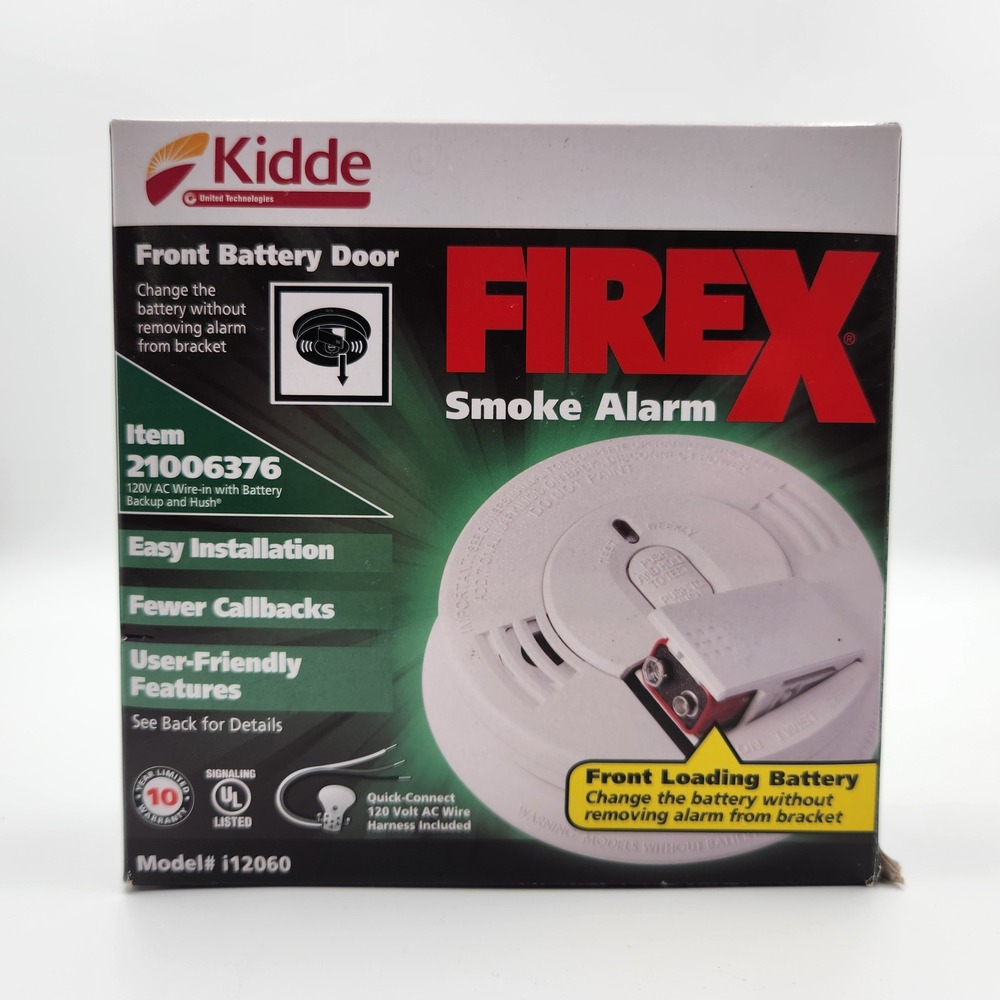 Kidde Smoke Alarm 21006376 Firex i12060 Hardwired Ionization Safety Device